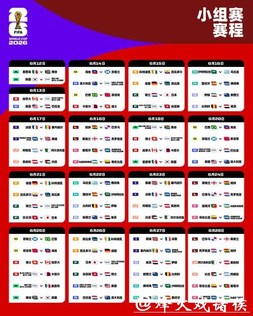 2026世界杯比赛时间及赛程查询详情